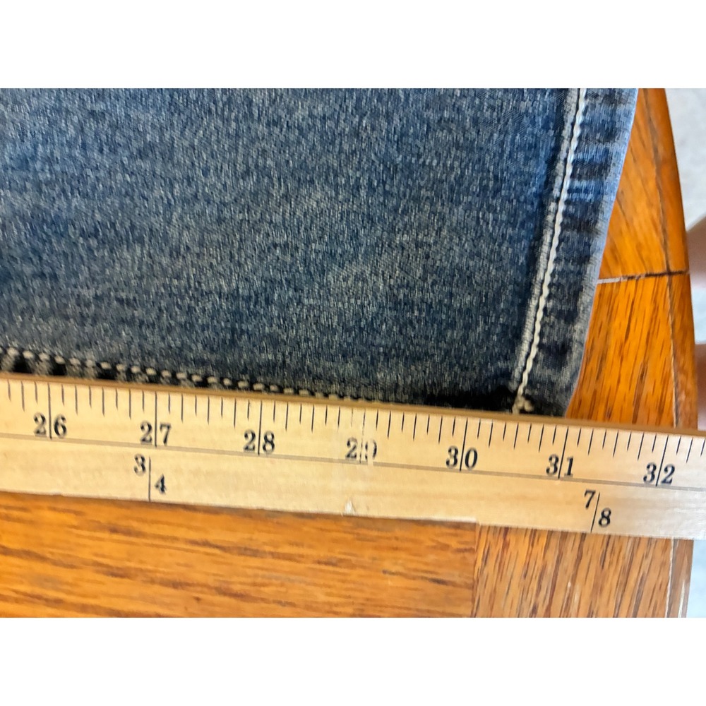 Shyanne Womens Bootcut Jeans 29W x 34L Medium Wash Thick Stitch Rhinestone Flap - Picture 2 of 6